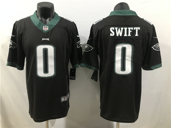 Philadelphia Eagles #0 D'Andre Swift Black 2023 Draft Vapor Limited Stitched Football Jersey